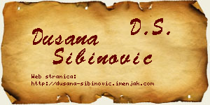 Dušana Sibinović vizit kartica